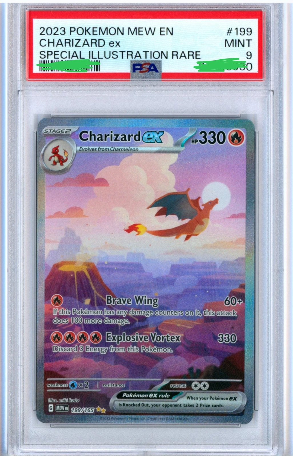Charizard ex PSA 9 Pokemon 151, Enlèvement ou Envoi, Neuf