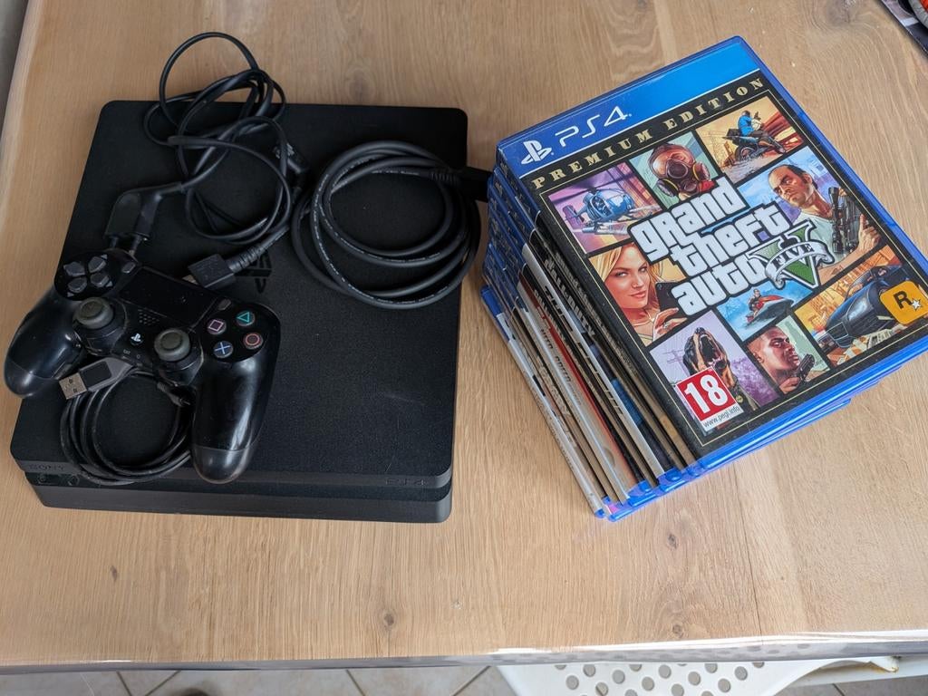 PS4 Slim + 12 Jeux + Manette -État Nickel, Enlèvement ou Envoi
