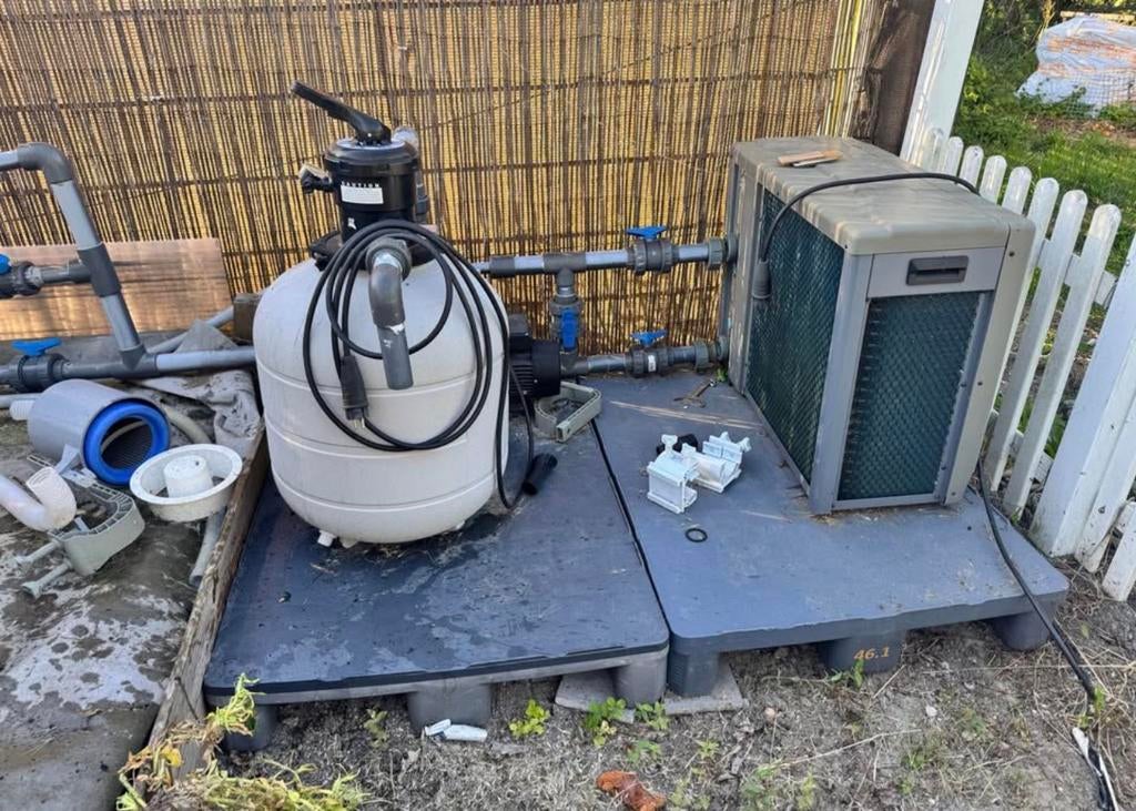 Zwembad set inclusief warmtepomp, Ophalen, Zo goed als nieuw, Afdekzeil