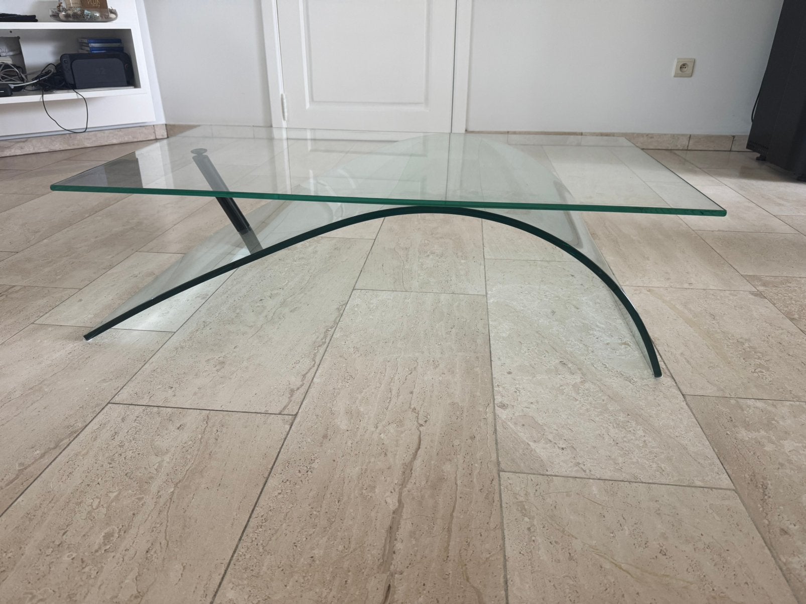 Fiam Italia Genio salontafel, Huis en Inrichting, Ophalen, Gebruikt, Rechthoekig, Glas