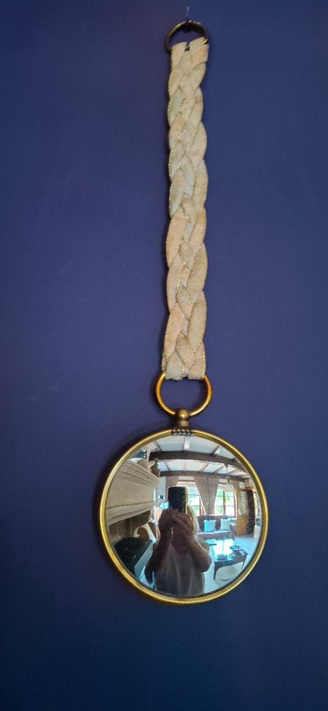 Vintage butlerspiegel/heksenspiegel/bolle spiegel, Antiek en Kunst, Ophalen of Verzenden, Rond, Minder dan 50 cm, Minder dan 100 cm