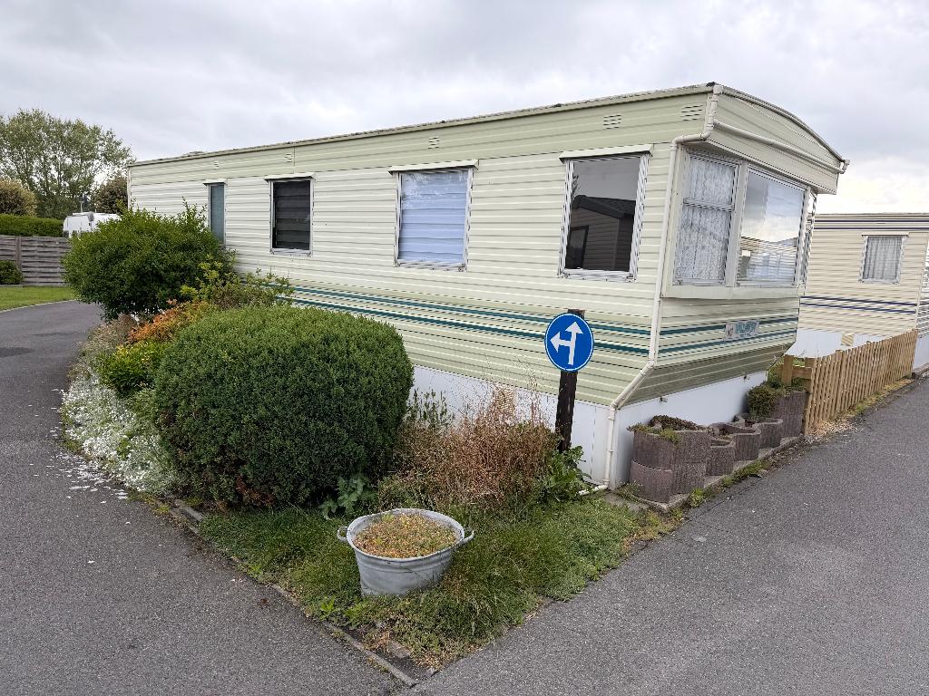 Stacaravan te koop op camping Duinenhof, Immo, Overige soorten, 2 slaapkamers, 27 m², Provincie West-Vlaanderen