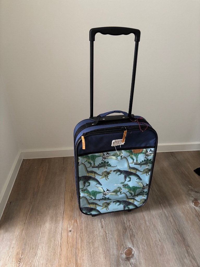 Dino Kinderkoffer Trolley, Ophalen, Zo goed als nieuw, Uitschuifbare handgreep