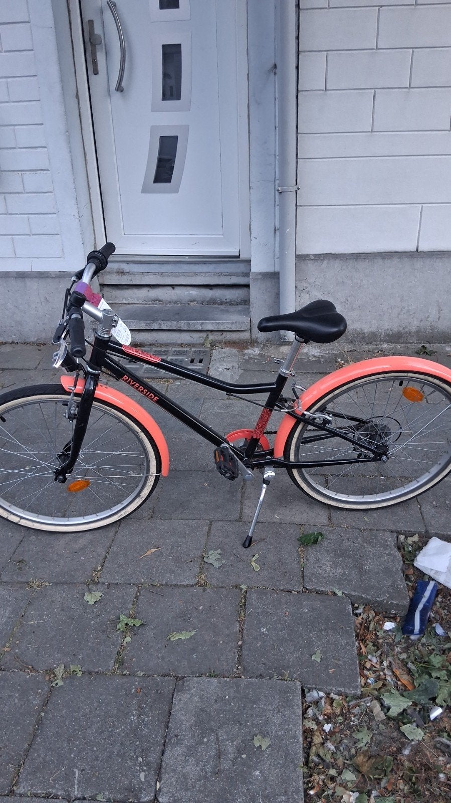 Riverside 500 hybride kinderfiets zwart/koraalrood, Ophalen, Zo goed als nieuw, Dames, RIVERSIDE