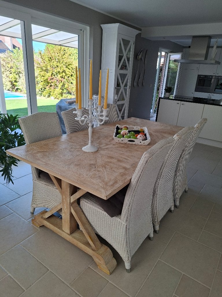 Table salle a manger + 6 chaises, Maison & Meubles, Fermette, Comme neuf, Enlèvement, 50 à 100 cm