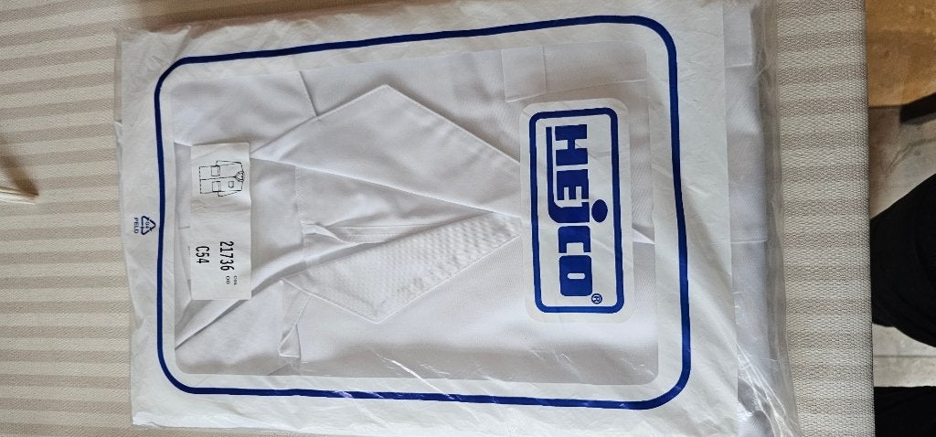 witte stofjas voor heren, nieuw, maat 54, 1/2 lange mouw, Enlèvement, Neuf, Hejco