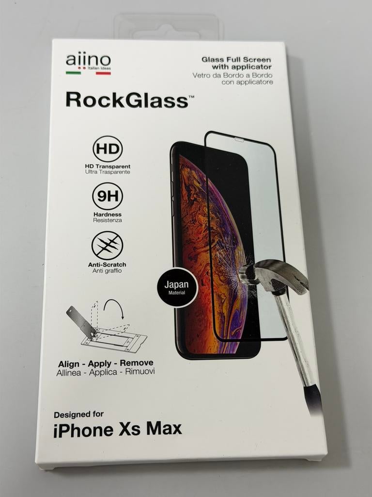 iPhone XS Max Screenprotector Glas 9H Glazen HD RockGlass, Telecommunicatie, Ophalen of Verzenden, Nieuw, Bescherming, Apple iPhone