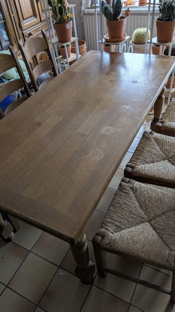 Table + chaises salle à manger, 150 à 200 cm, Cinq personnes ou plus, Enlèvement, Utilisé