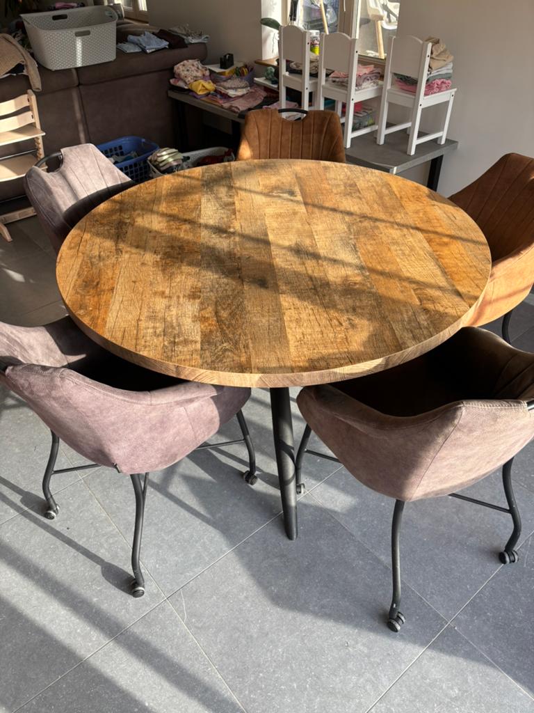Ronde eettafel, Huis en Inrichting, Ophalen, Zo goed als nieuw, Rond, 100 tot 150 cm
