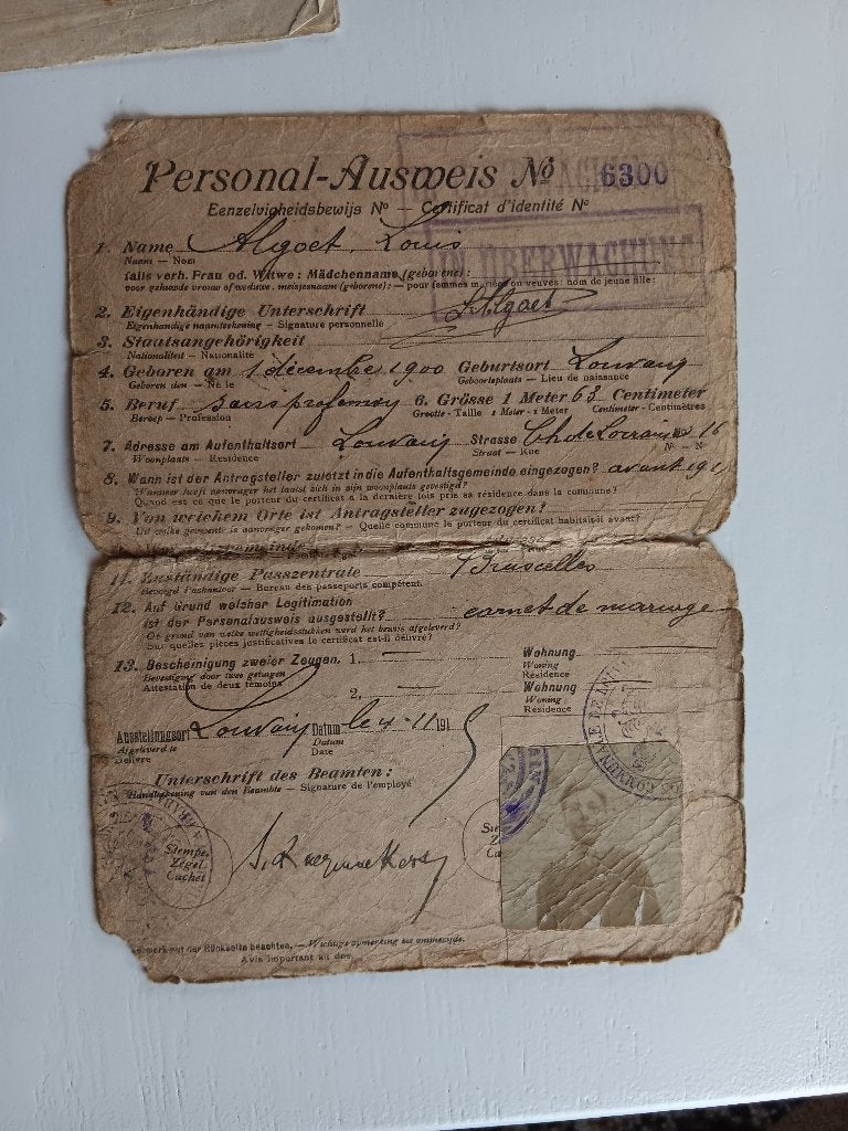Wo1 lot papierwerk 1917 Leuven Sint-Gilis, Verzamelen, Ophalen of Verzenden