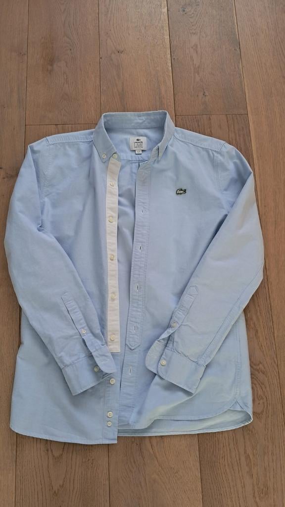 Lacoste Hemd Medium, Blauw, Lacoste, Gedragen, Halswijdte 39/40 (M)