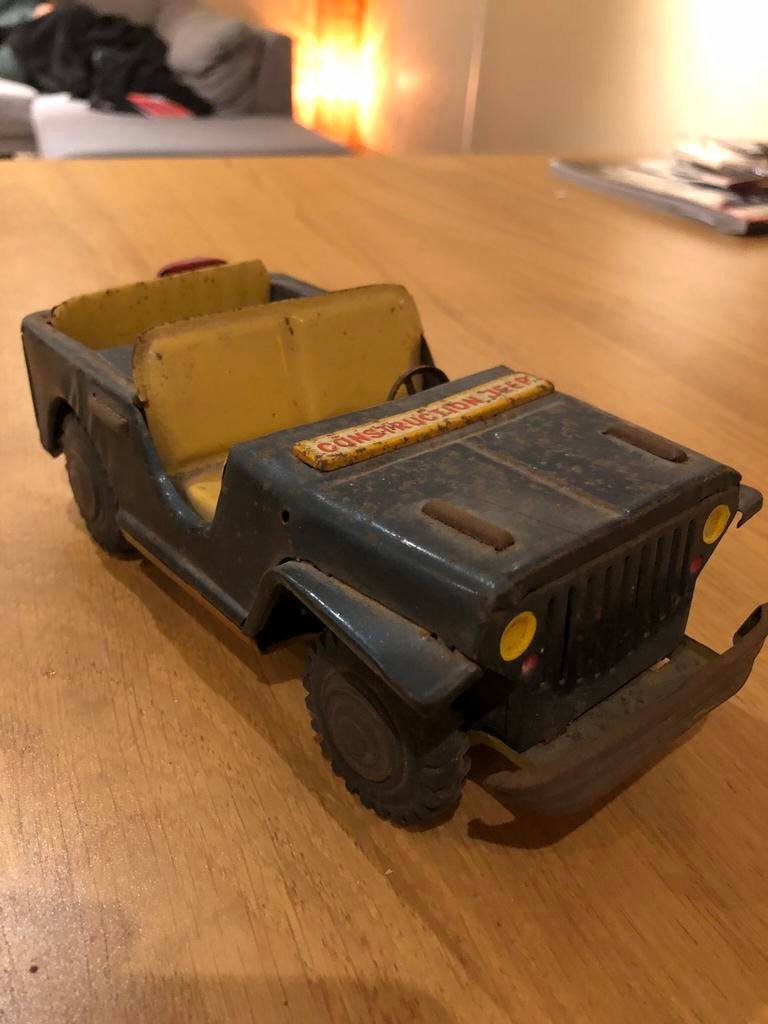 Jeep “Construction Jeep” KW919 Jouet Tôle Japon – Années 60, Enlèvement ou Envoi, Utilisé, Voiture, Autres marques