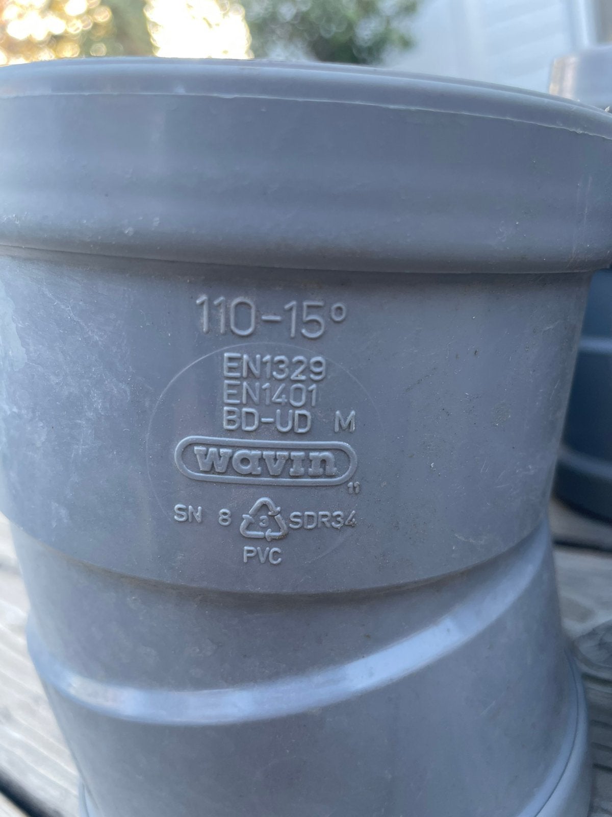 Pvc bocht 15 graden diameter 110 mm 6 stuks, Doe-het-zelf en Bouw, Ophalen of Verzenden, Nieuw, PVC, 80 mm of meer