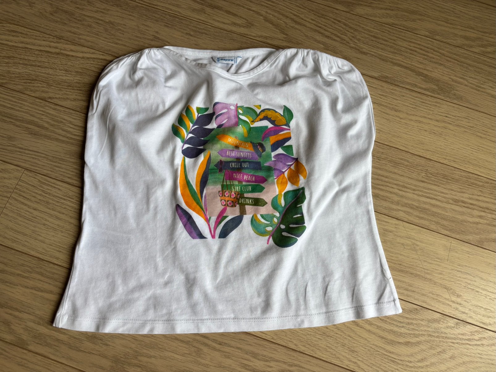Witte T shirt Mayoral, Verzenden, Gebruikt, Meisje, Shirt of Longsleeve