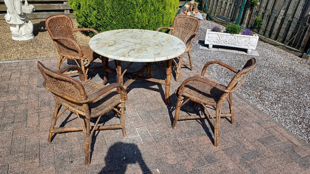 tuinstel, Tuin en Terras, Tuinsets en Loungesets, Ophalen, 4 zitplaatsen, Gebruikt, Tuinset