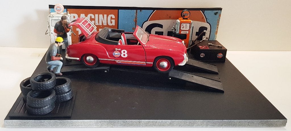 Een leuk diorama met een Solido VW Karmann Ghia (1:18), Hobby en Vrije tijd, Modelbouw | Figuren en Diorama's, Verzenden, Nieuw