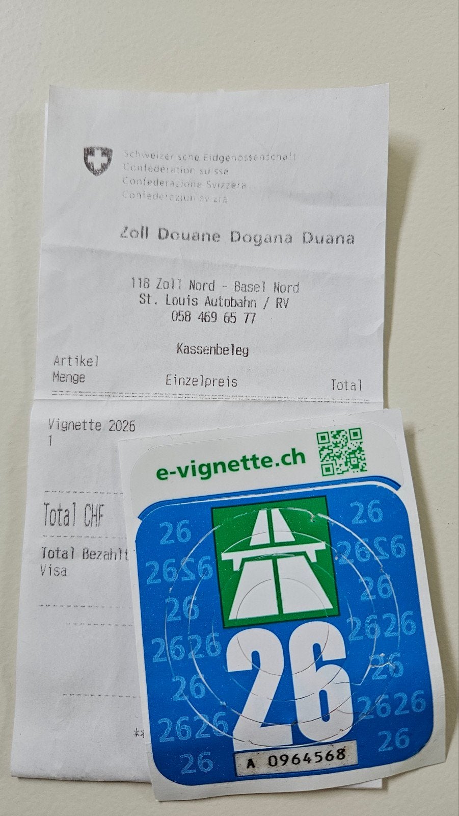 Vignette suisse, Tickets & Billets
