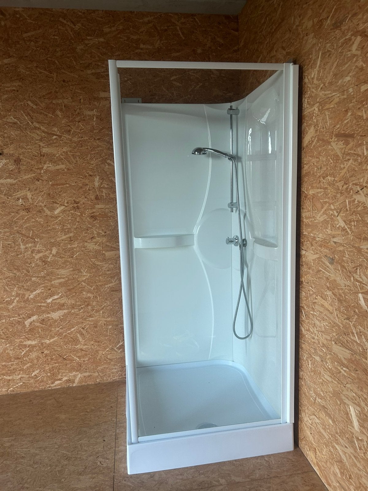 Douchecabine met glazen deur en douchebak – toonzaalmodel, Comme neuf, 50 à 100 cm, 75 cm ou plus, Autres types