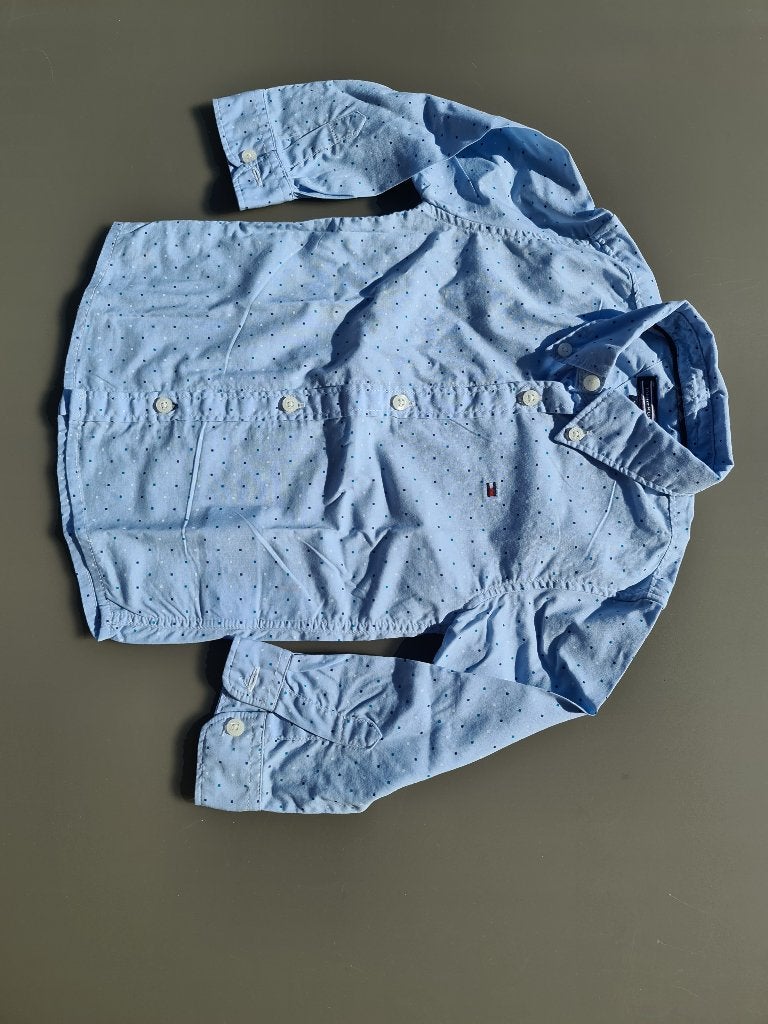 licht blauw hemd met stippen, Tommy Hilfiger, 92, Ophalen, Zo goed als nieuw