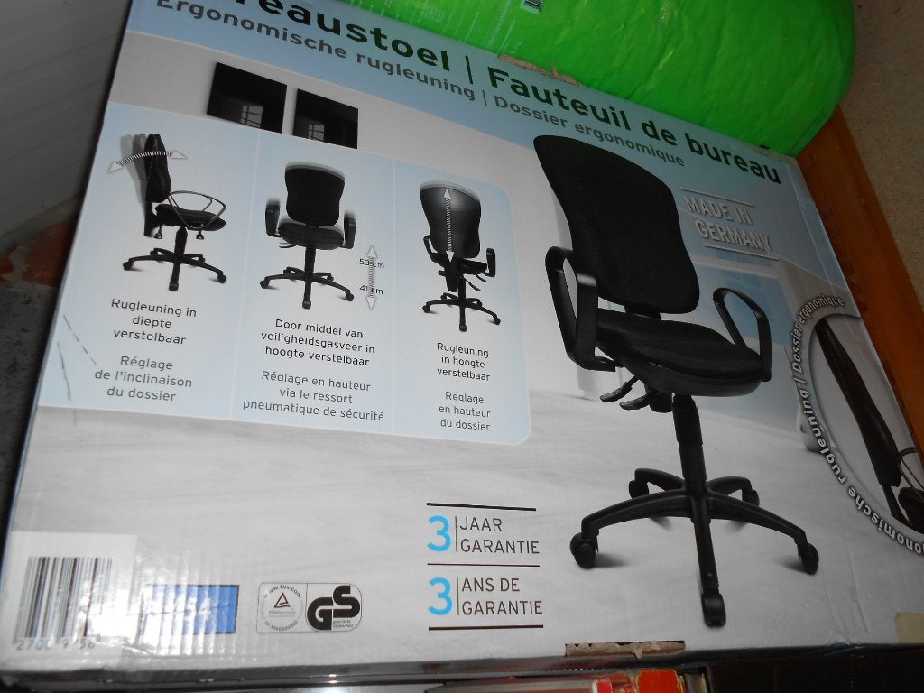 Chaise de bureau à roulettes, Gris, Comme neuf, Enlèvement, Chaise de bureau