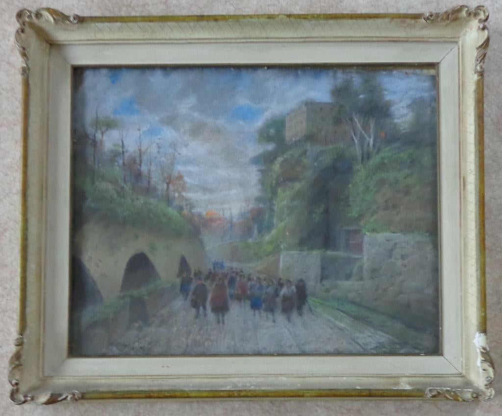 NICOLA FABBRICATORE / POSILLIPO / ORIGINEEL / 51x61cm KADER, Ophalen of Verzenden