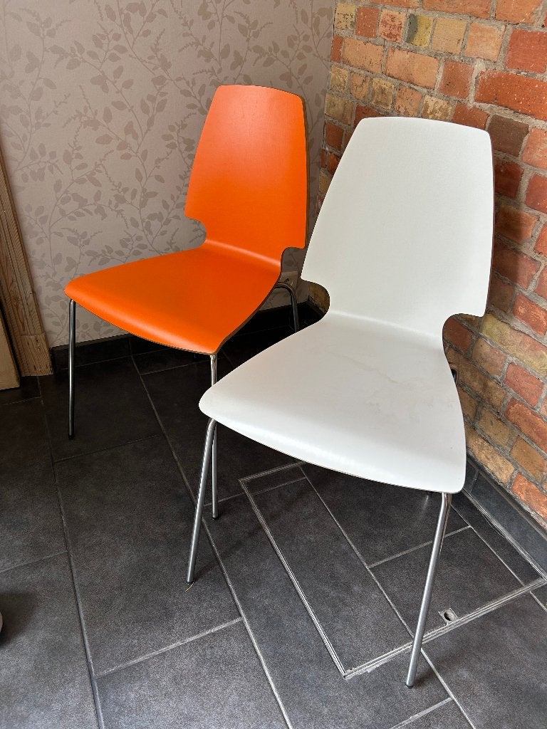 Stoelen vintage model 6 stuks, Huis en Inrichting, Ophalen, Wit