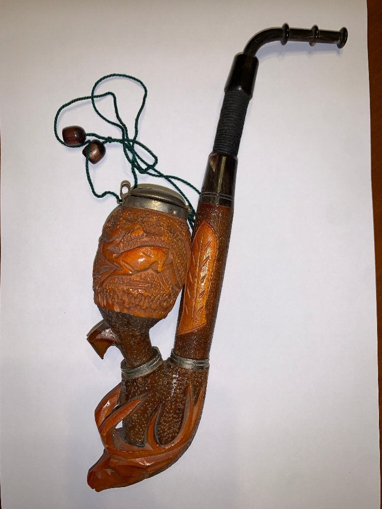 Pipe à tabac en bois sculpté, Antiquités & Art, Enlèvement ou Envoi