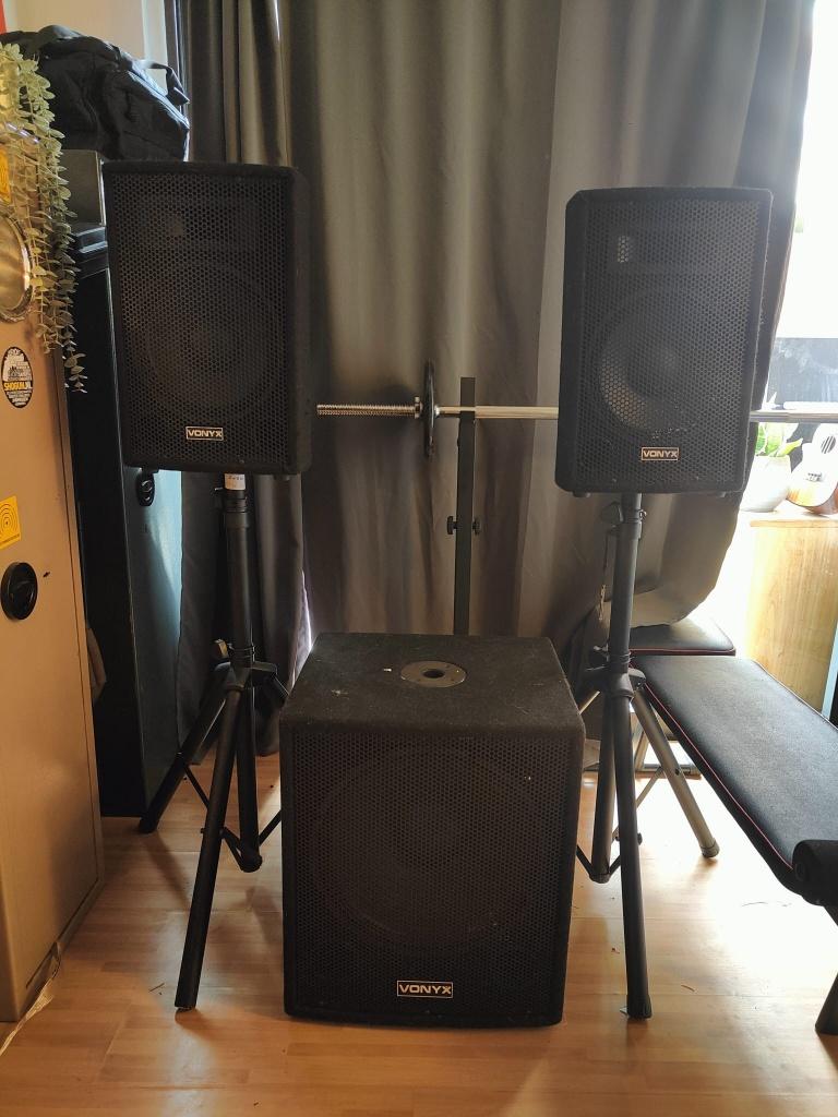 Actieve 1000W Speakerset met SubWoofer, Audio, Tv en Foto, Luidsprekerboxen, Zo goed als nieuw, Complete surroundset, 120 watt of meer