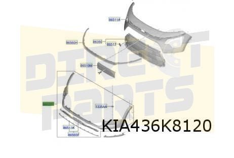 Kia Niro (5/22-) (EV / HEV / PHEV) Voorbumper onderzijde (HE, Kia, -, -, Nieuw