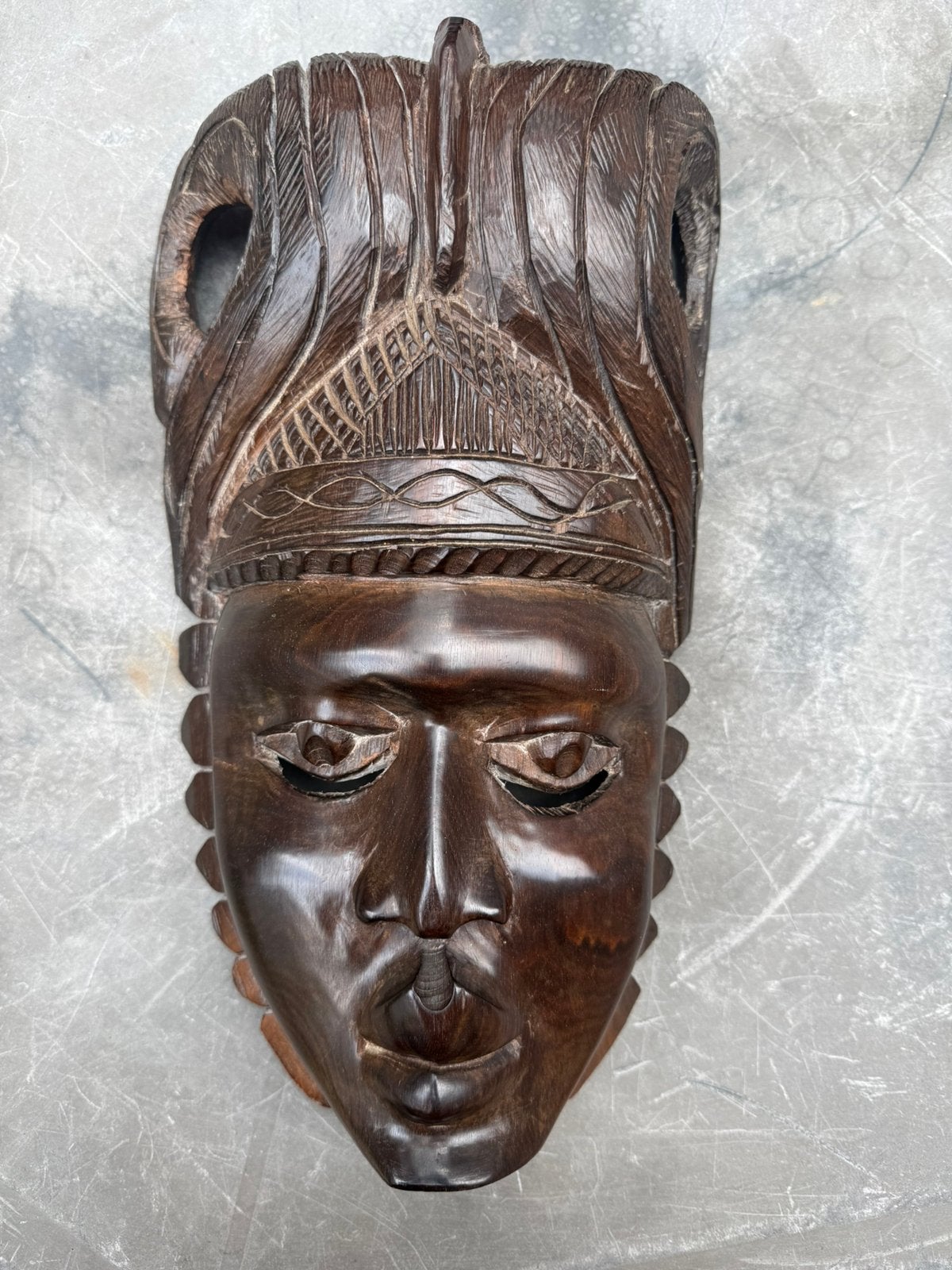 Vintage handgesneden Afrikaans houten masker Tribon vintage, Ophalen of Verzenden, Masker, Gesneden, Hout