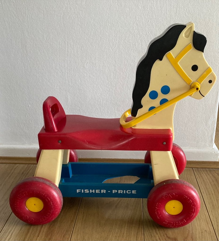 Cheval rouleur Fisher-price années 70, Enlèvement, Utilisé, Jouet à Pousser ou Tirer
