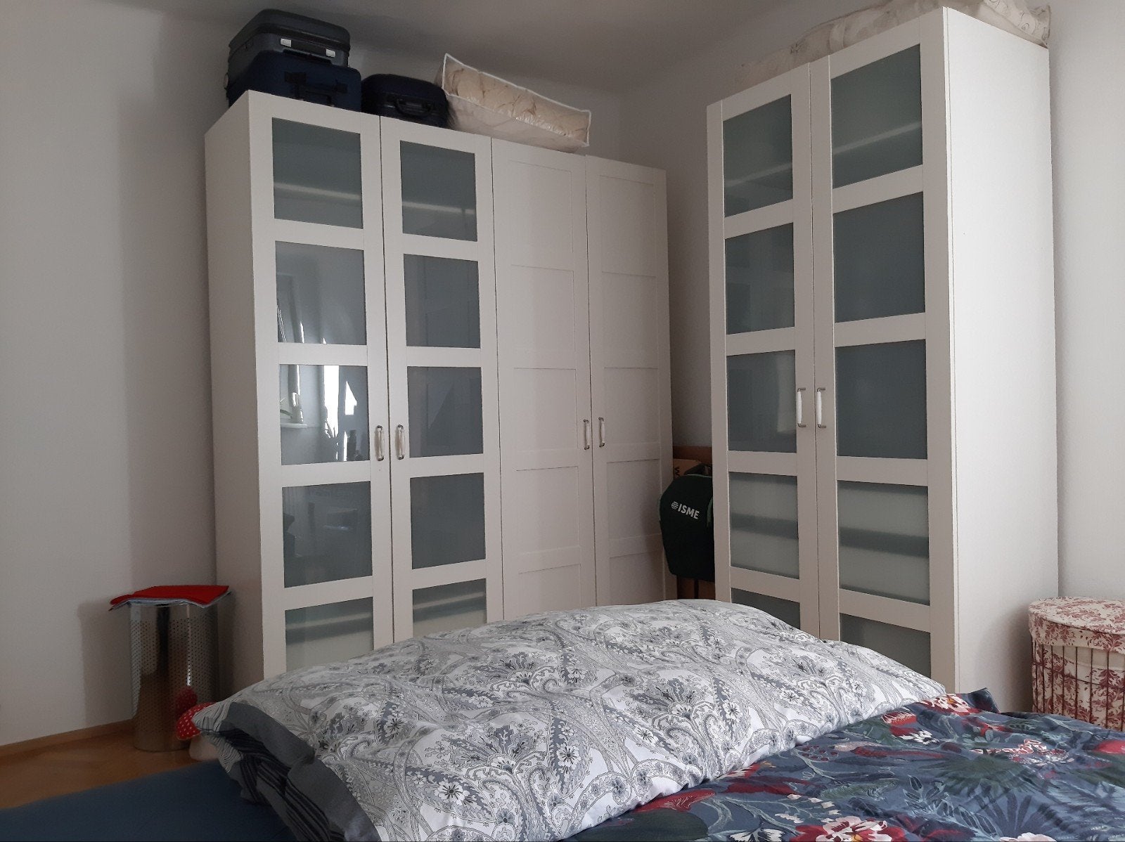 IKEA BERGSBO Deur PAX, wit/frosted glas, 50x229cm, 4 delen, Ophalen, Glas