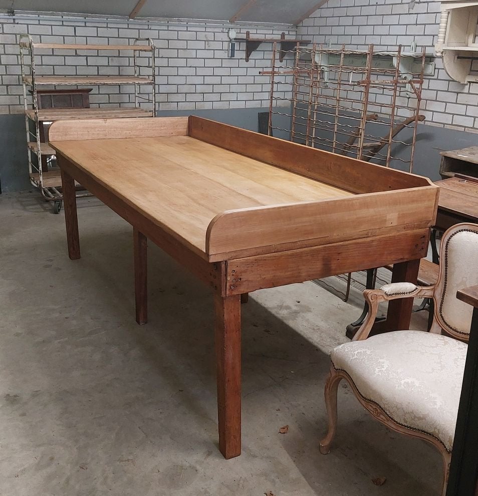 originele oude bakkerstafel   oude houten werktafel, Ophalen