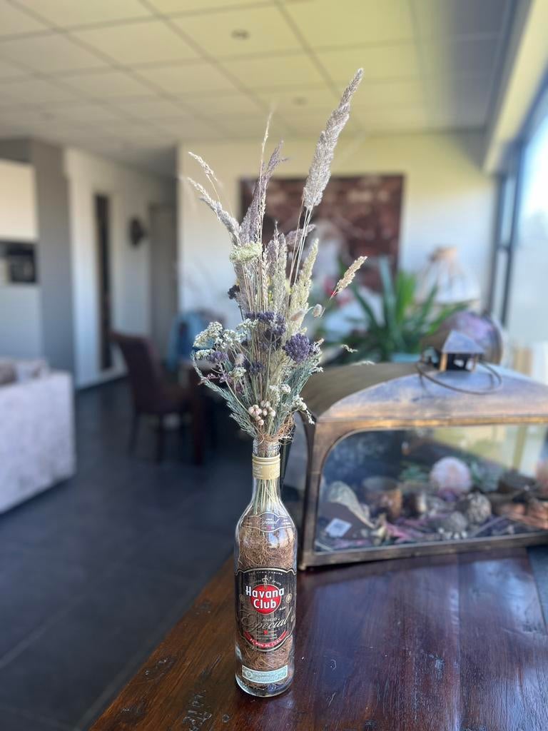 Lege Havana Club Rum fles met droogboeket, Ophalen of Verzenden, Zo goed als nieuw
