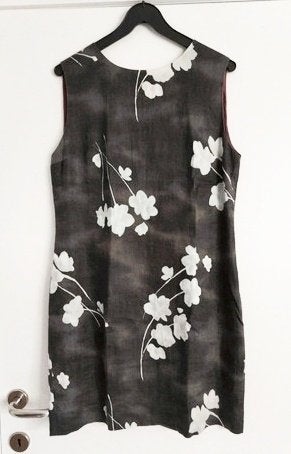 Jurk in linnen, gevoerd, maat 42, zomerjurk, mouwloos. , Taille 42/44 (L), Gris, Enlèvement ou Envoi, Archie Pell by Bruphils