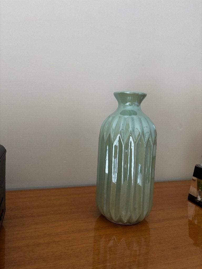 Pastel groene vaas, Maison & Meubles, Enlèvement, Comme neuf, Vert