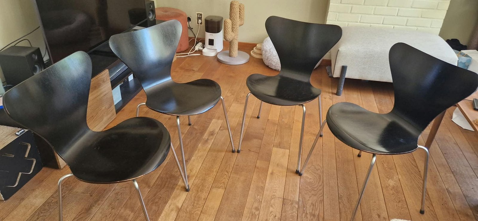 4 vintage Fritz Hansen designstoelen – Denemarken 1966, Ophalen