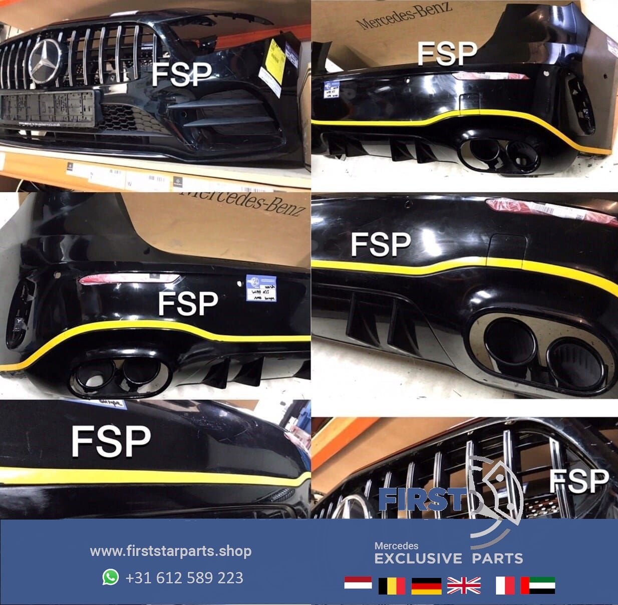 W177 A KLASSE 2022 A45 S AMG PAKKET Origineel Mercedes ZWART, Gebruikt, -, Ophalen of Verzenden, Bumper