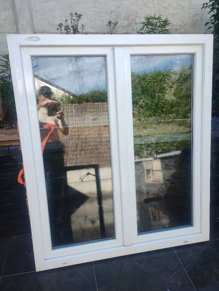 2 Ramen Pvc  hoogwaardig glas, Ophalen, Zo goed als nieuw, Dubbelglas
