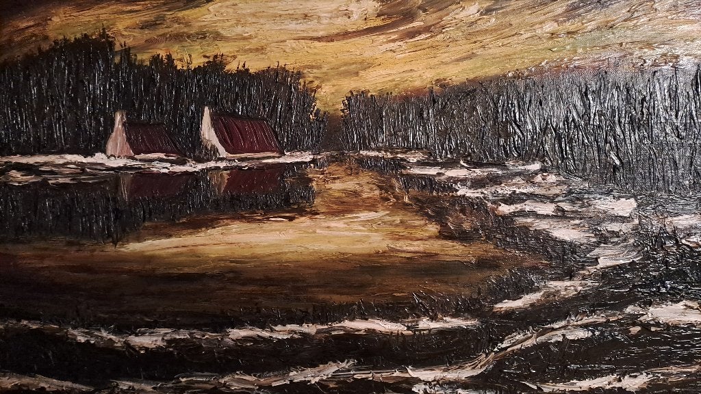 Schilderij sneeuwlandschap, Ophalen, Schilderij