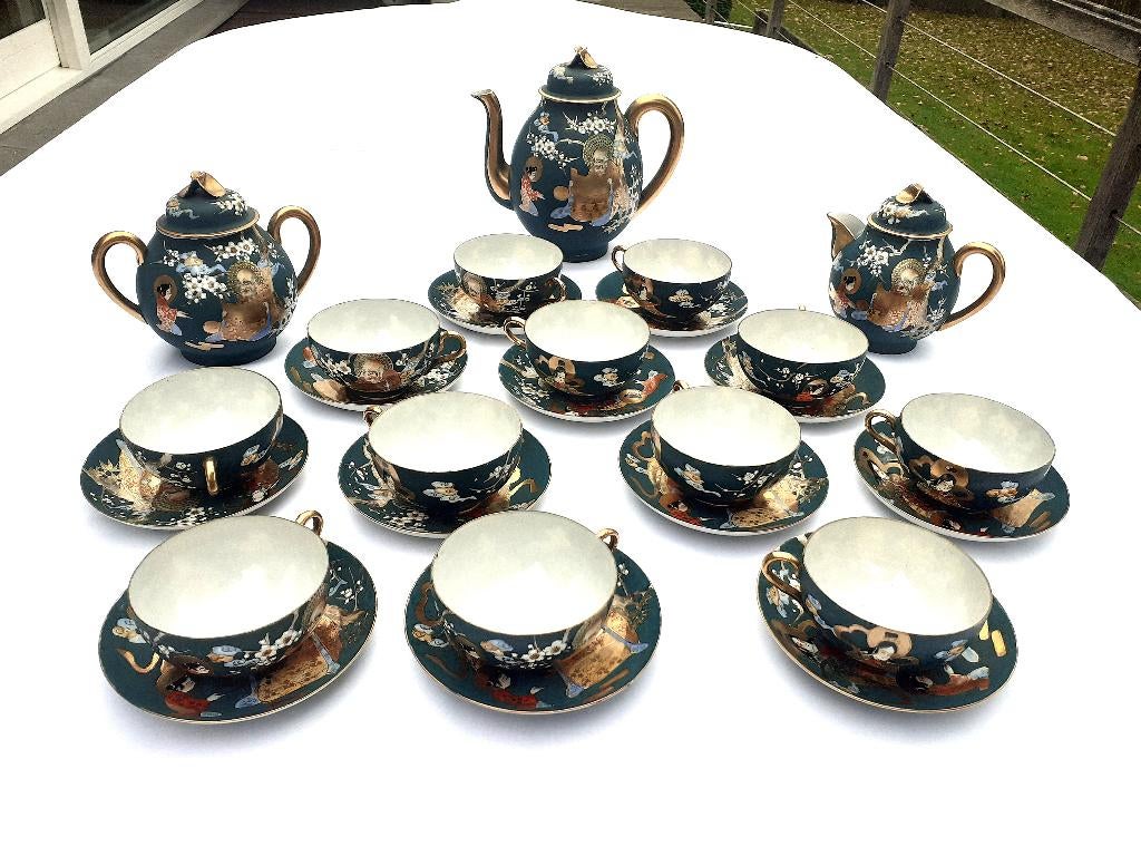 Antiek japans satsuma thee servies, Ophalen