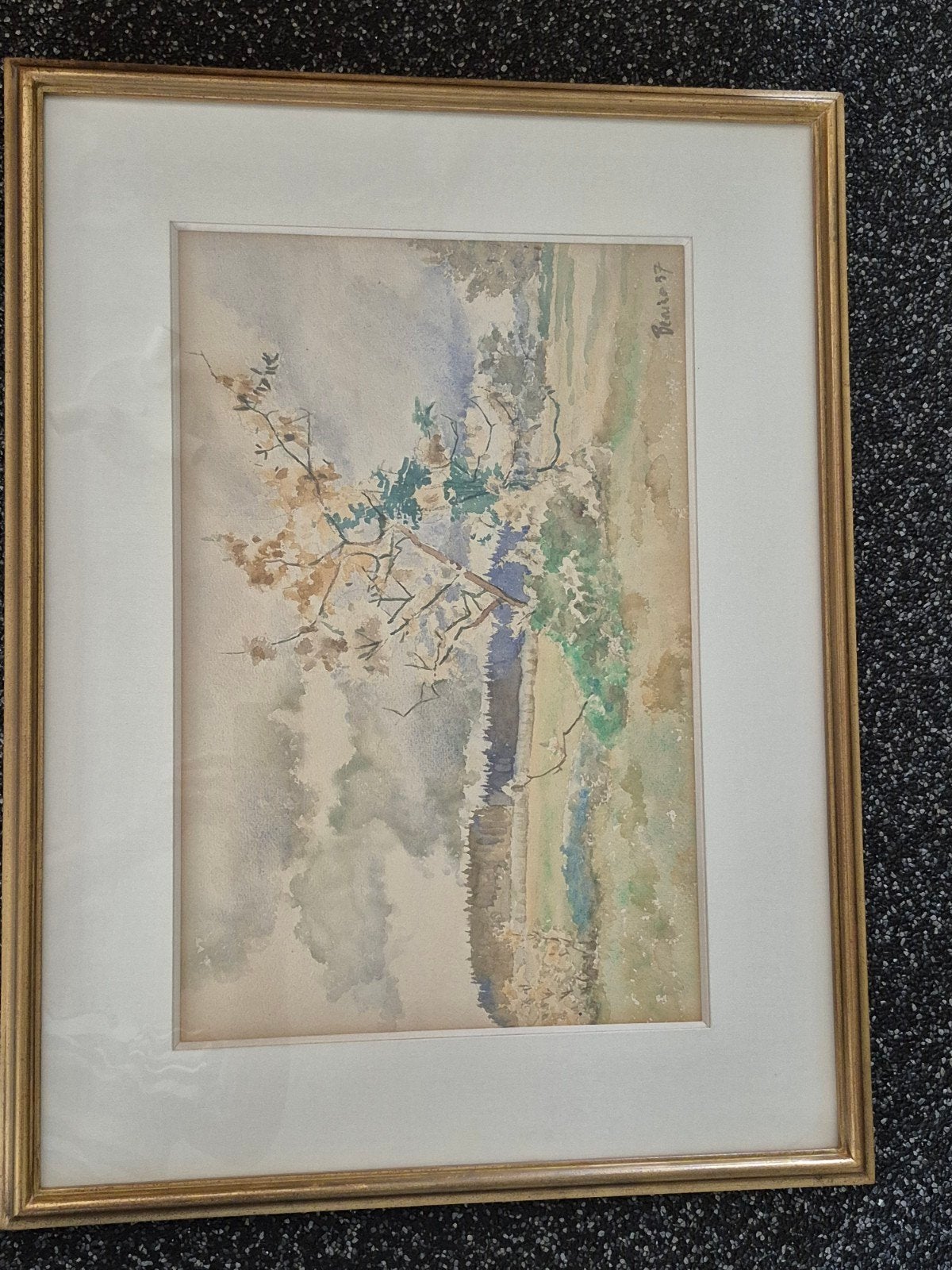 Aquarellen met landschap, Antiquités & Art, Art | Lithographies & Sérigraphies, Encadré, Enlèvement