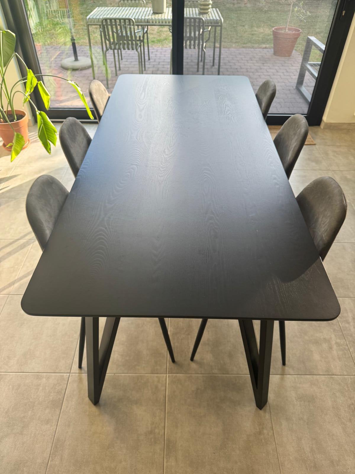 Tafel met 6 stoelen, Ophalen, Gebruikt, 50 tot 100 cm, Vijf personen of meer