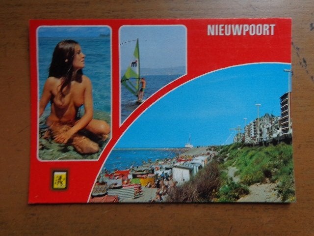 Postkaart Naakt - Nieuwpoort, Verzamelen, Ophalen of Verzenden, 1980 tot heden, Gelopen, Overige thema's