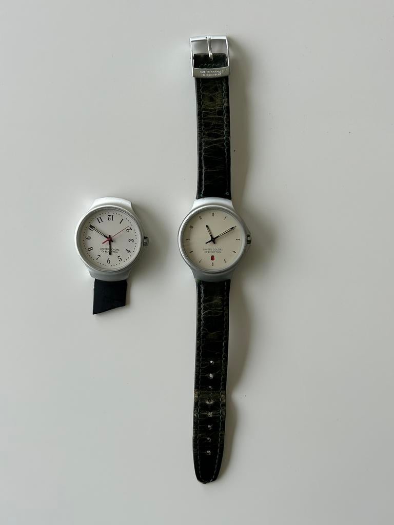 Lot de 2 montres United Colors of Benetton, Bijoux, Sacs & Beauté, Enlèvement ou Envoi, Utilisé, Autres marques