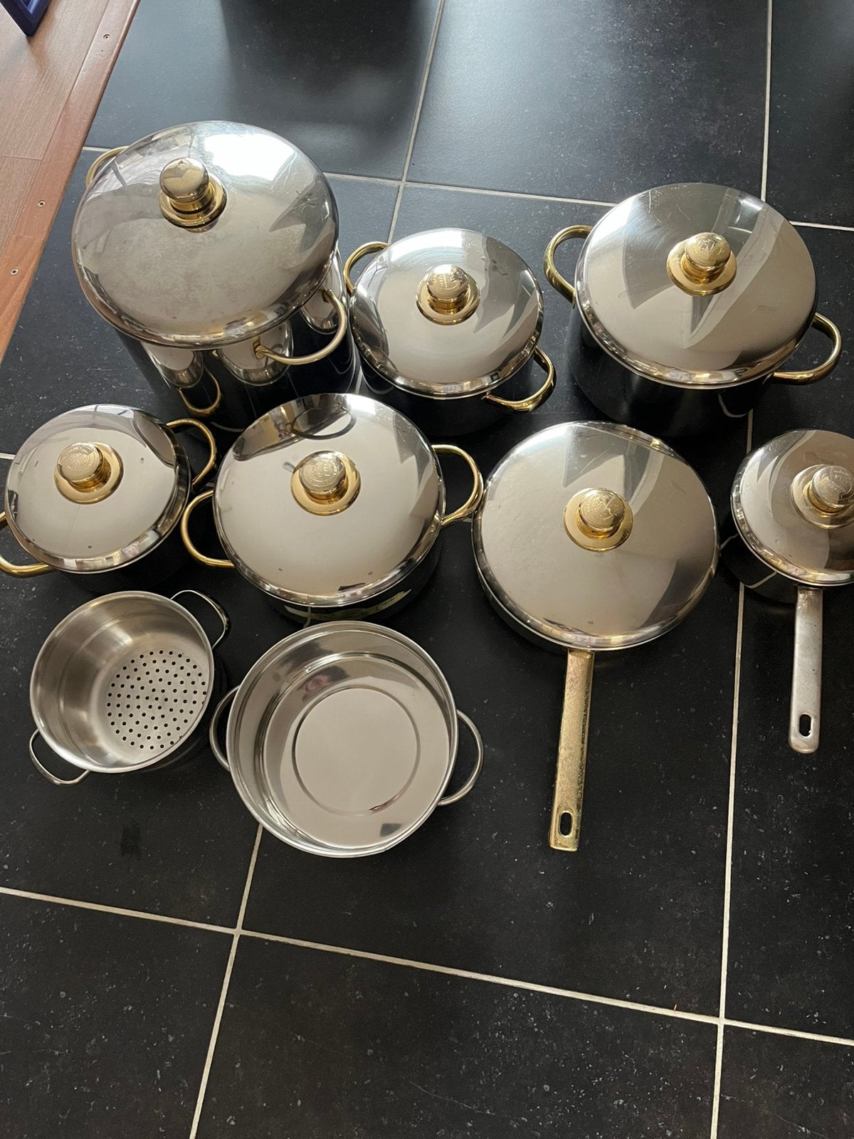 Set de marmites Brand Line en inox, Maison & Meubles, Enlèvement, Comme neuf, Inox