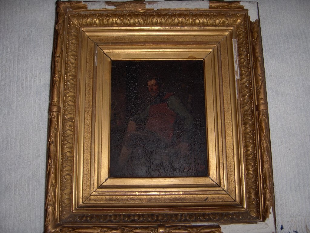 OUD SCHILDERIJ ANTIEK ZIE FOTO'S BROUWERGS GAST ***, Antiek en Kunst, Ophalen of Verzenden