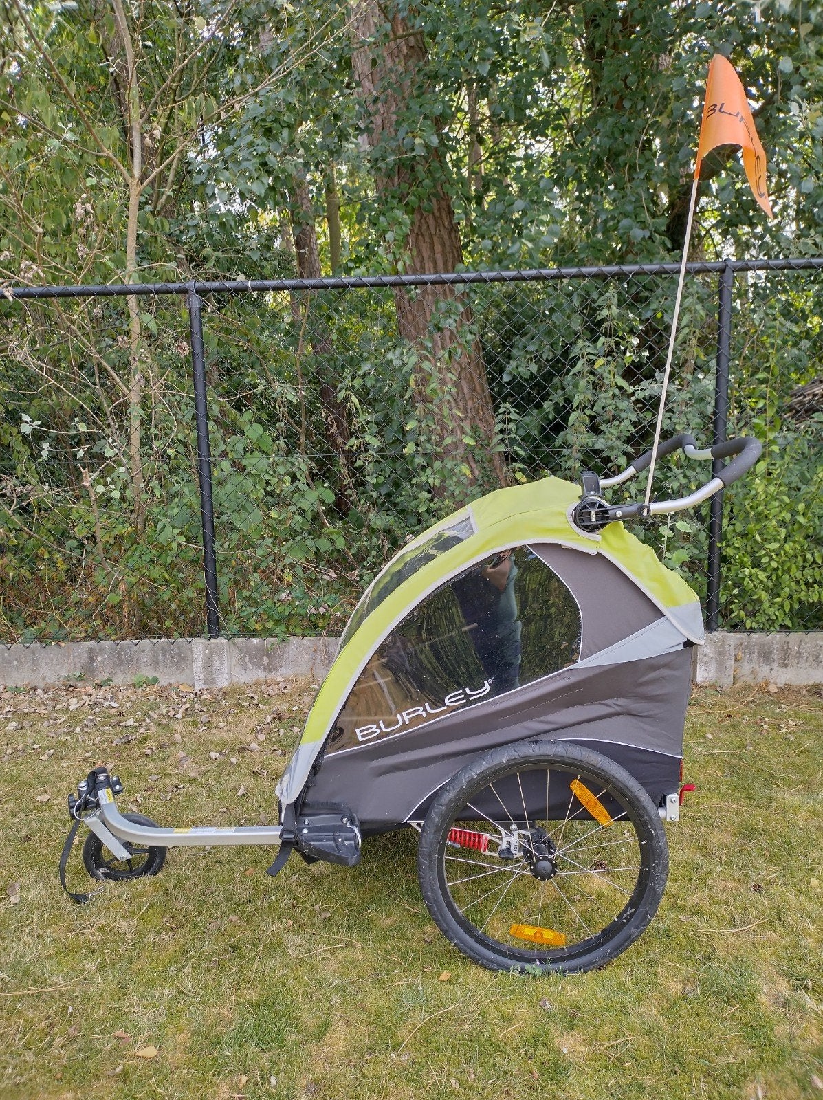 Fietskar 2 zitjes Burley D'Lite met wandelmodus, vering, ..., Fietsen en Brommers, Ophalen, Gebruikt, Vering, Burley