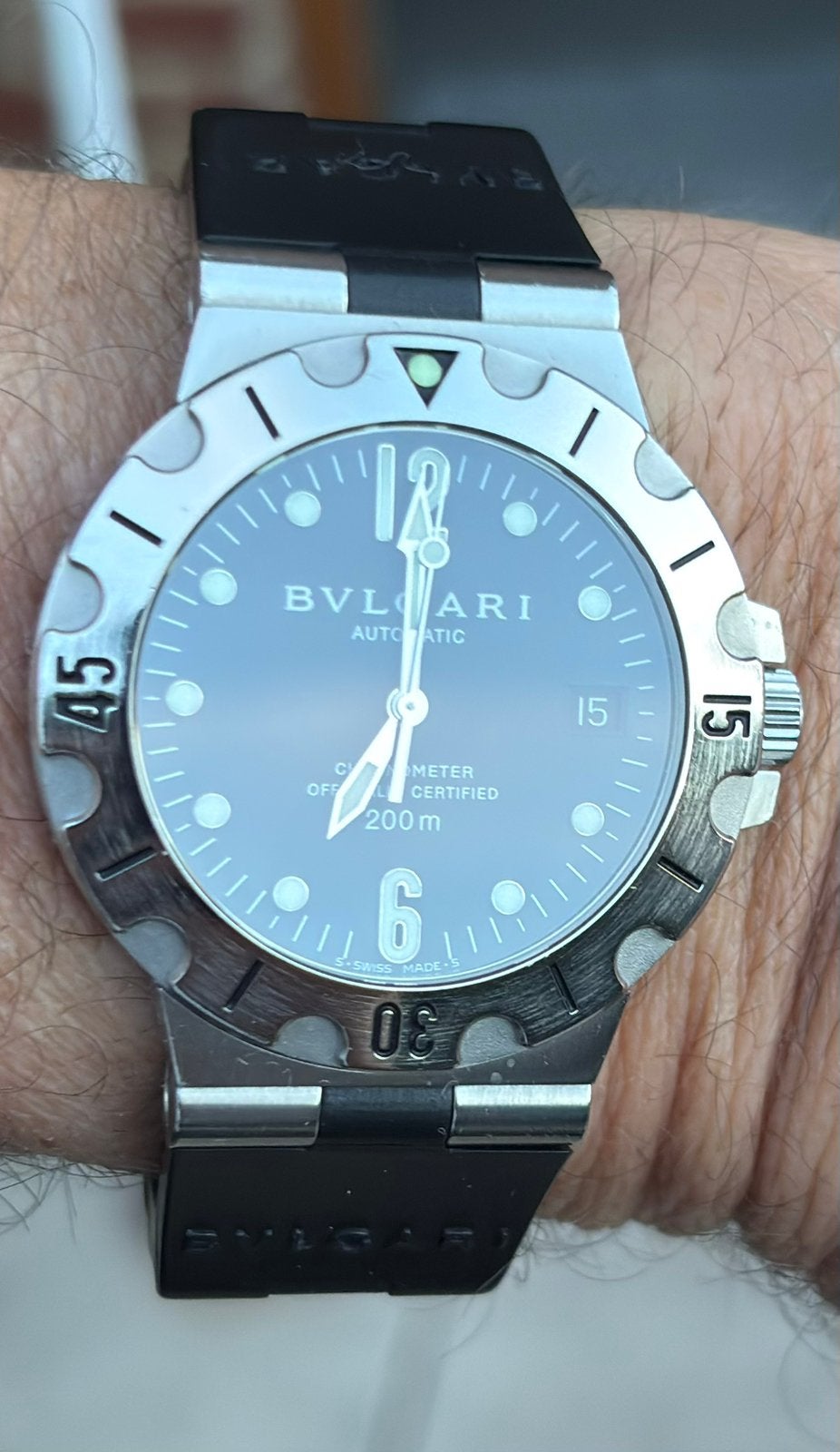 BULGARI DIAGONO DS38 38mm AUTOMATIQUE, Enlèvement, Comme neuf
