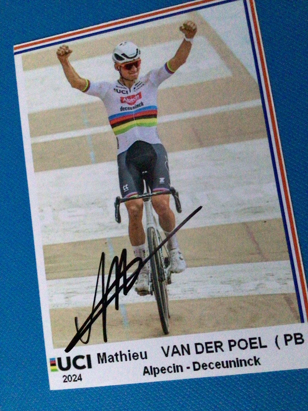 Wielerkaart mathieu van derpoel signe, Ophalen of Verzenden, Zo goed als nieuw